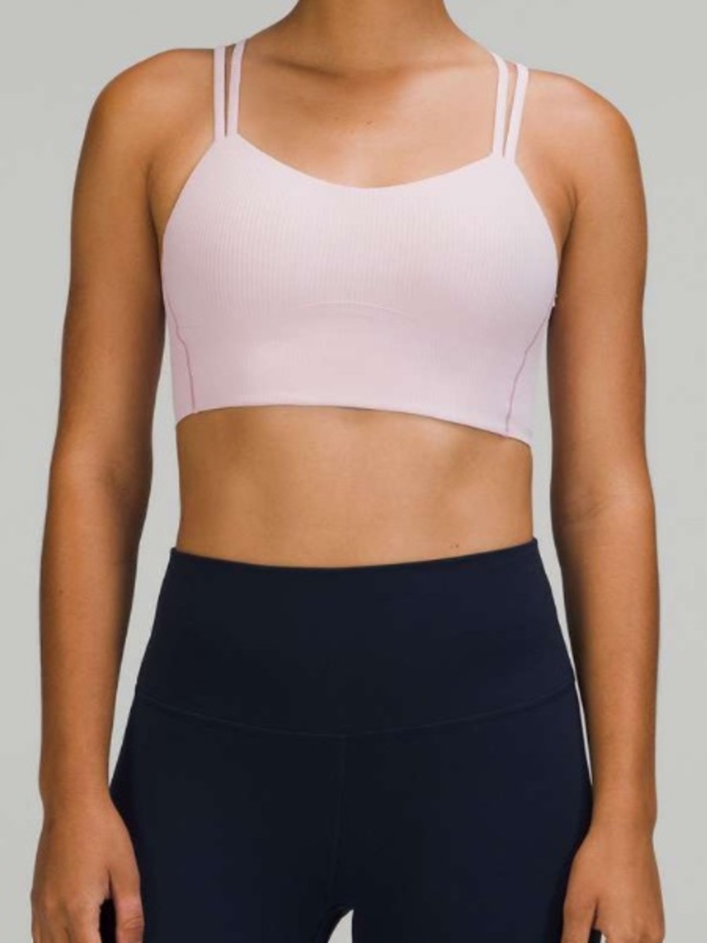 Lululemon athletica Like a Cloud Ribbed Longline Bra - Pink Peony- 6